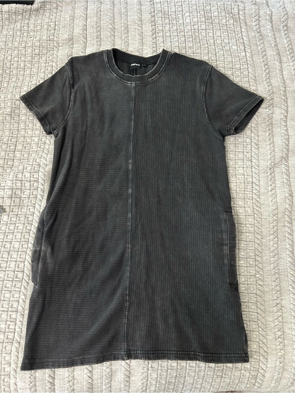 Mono B Black Ribbed Crew Neck Tunic